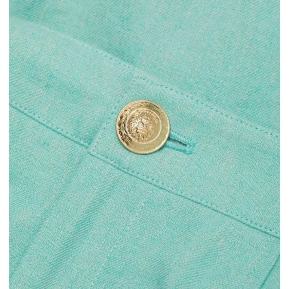 L'AGENCE Green High Waist Shorts Tailored Pleated Design - Picture 2 of 5